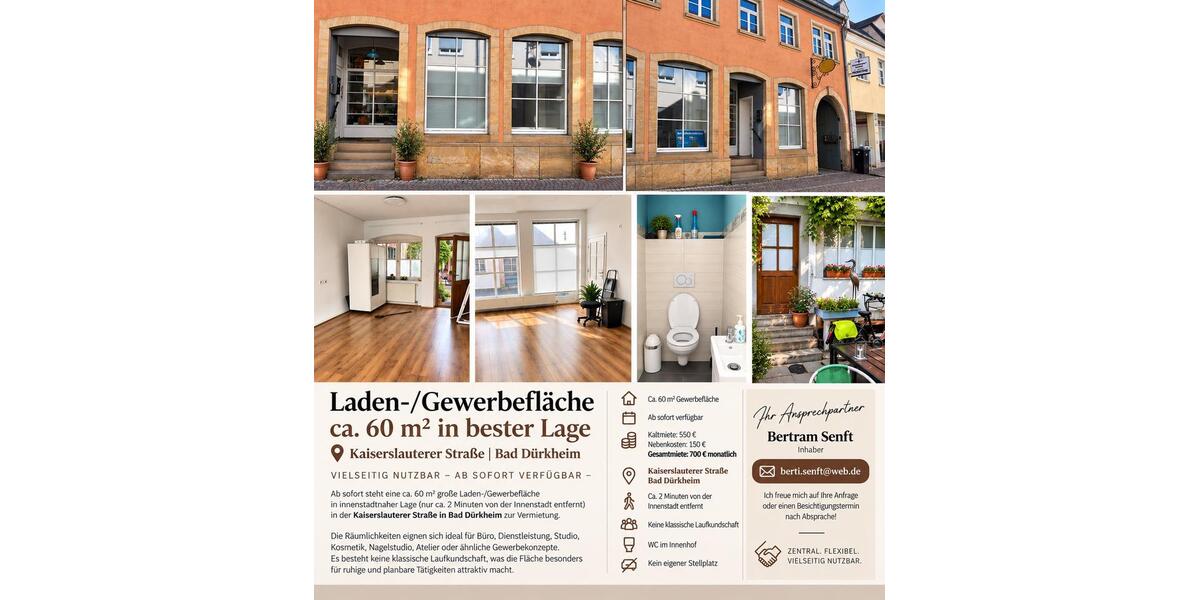Etagenwohnung Bad Dürkheim - 1 Zimmer, 60 m&sup2;, 550&euro; | Angebot:27604670