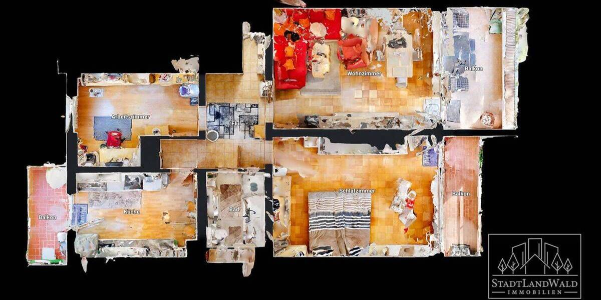 Etagenwohnung Pirmasens Innenstadt - 3 Zimmer, 88 m&sup2;, 125.000&euro; | Angebot:26723216