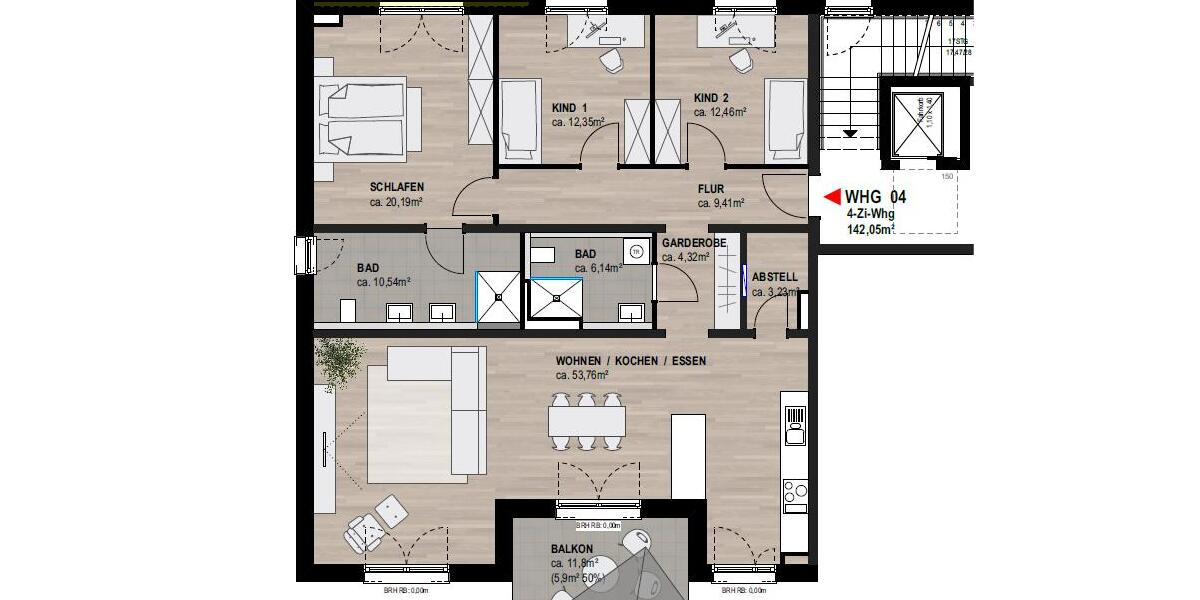 Etagenwohnung Neustadt an der Weinstraße Diedesfeld - 4 Zimmer, 142 m&sup2;, 2.273&euro; | Angebot:26101950