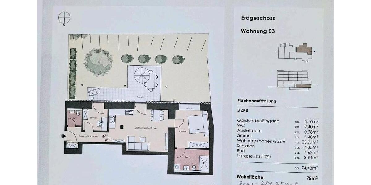 Erdgeschoßwohnung Kusel - 3 Zimmer, 75 m&sup2;, 274.500&euro; | Angebot:26763630
