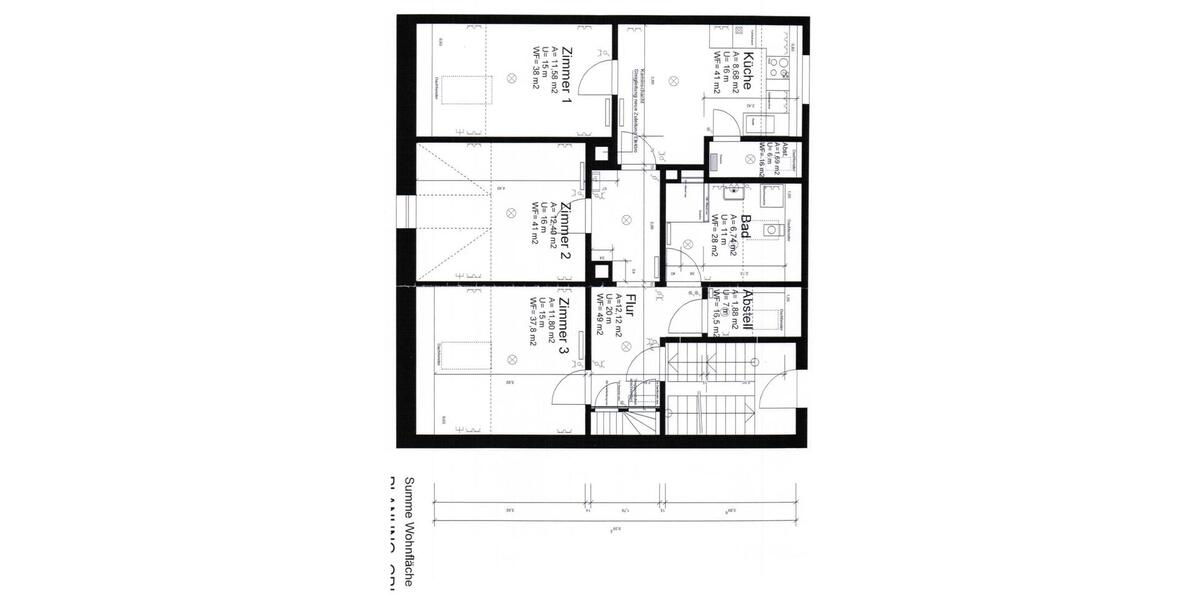 Dachgeschoßwohnung Kaiserslautern Betzenberg - 4 Zimmer, 68 m&sup2;, 600&euro; | Angebot:26133155