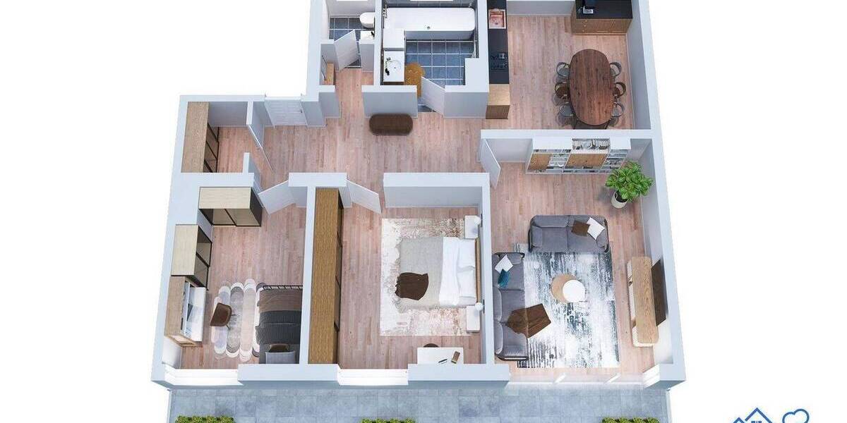 Balkon: helle großzügige 3-Zimmer+Wohnküche+Bad+GästeToilette, keine Schrägen,zentral 3 zimmer