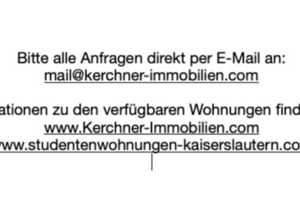 mehrere freie Wohnungen direkt an der Uni Kaiserslautern 1 zimmer