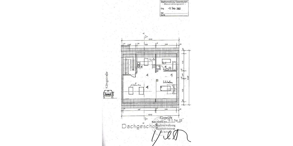 Dachgeschoßwohnung Kaiserslautern Betzenberg - 1 Zimmer, 54 m&sup2;, 113.400&euro; | Angebot:26099175