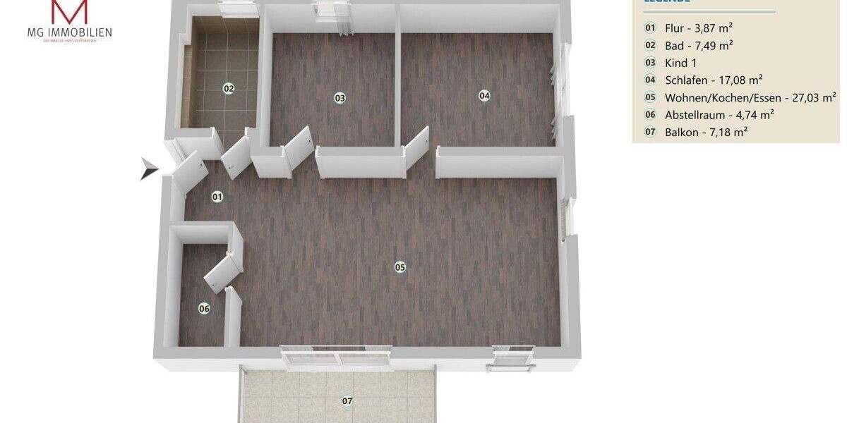 Etagenwohnung Queidersbach - 3 Zimmer, 93 m&sup2;, 339.000&euro; | Angebot:23401985