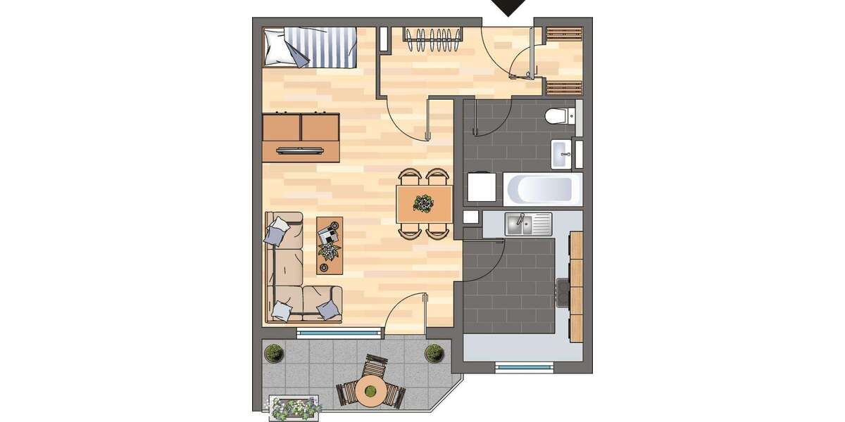 Wohnung zum Mieten in Kaiserslautern 409 € 42.77 m² 1 zimmer