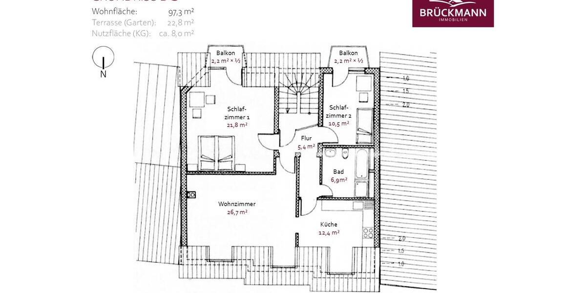 Dachgeschoßwohnung Ramsen - 3 Zimmer, 97 m&sup2;, 790&euro; | Angebot:26187161