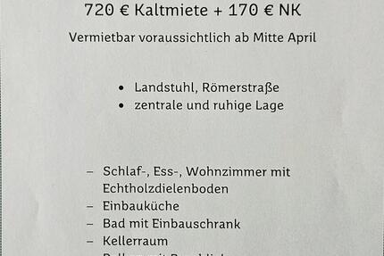Wohnung Landstuhl - 3 Zimmer, 89 m&sup2;, 720&euro; | Angebot:25978905