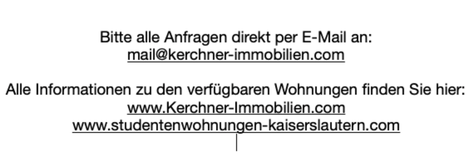 Wohnung direkt an der Uni Kaiserslautern 1 zimmer