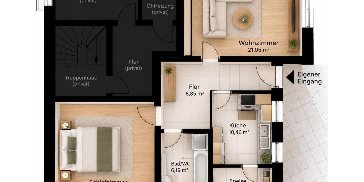 Erdgeschoßwohnung Gaugrehweiler - 2 Zimmer, 70 m&sup2;, 550&euro; | Angebot:27604678