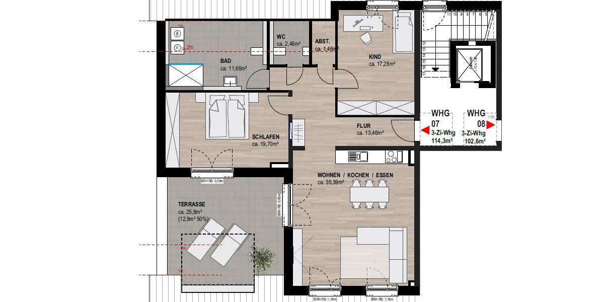Dachgeschoßwohnung Neustadt an der Weinstraße Diedesfeld - 3 Zimmer, 114 m&sup2;, 1.887&euro; | Angebot:26101948