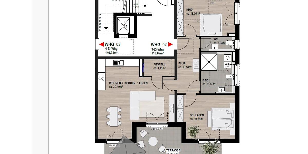 Erdgeschoßwohnung Neustadt an der Weinstraße Diedesfeld - 3 Zimmer, 118 m&sup2;, 2.125&euro; | Angebot:24651188
