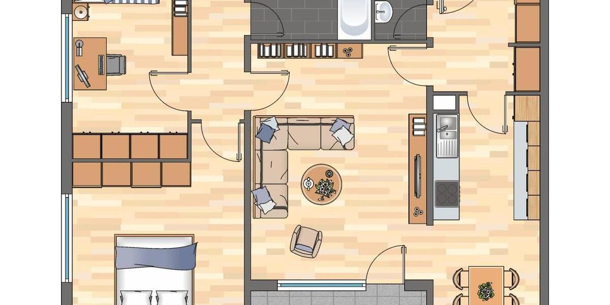 Etagenwohnung Kaiserslautern Bahnheim - 3 Zimmer, 81 m&sup2;, 729&euro; | Angebot:25853135