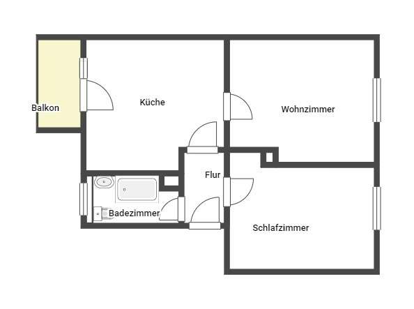 Etagenwohnung Kaiserslautern Grübentälchen - 2 Zimmer, 46 m&sup2;, 519&euro; | Angebot:26492266