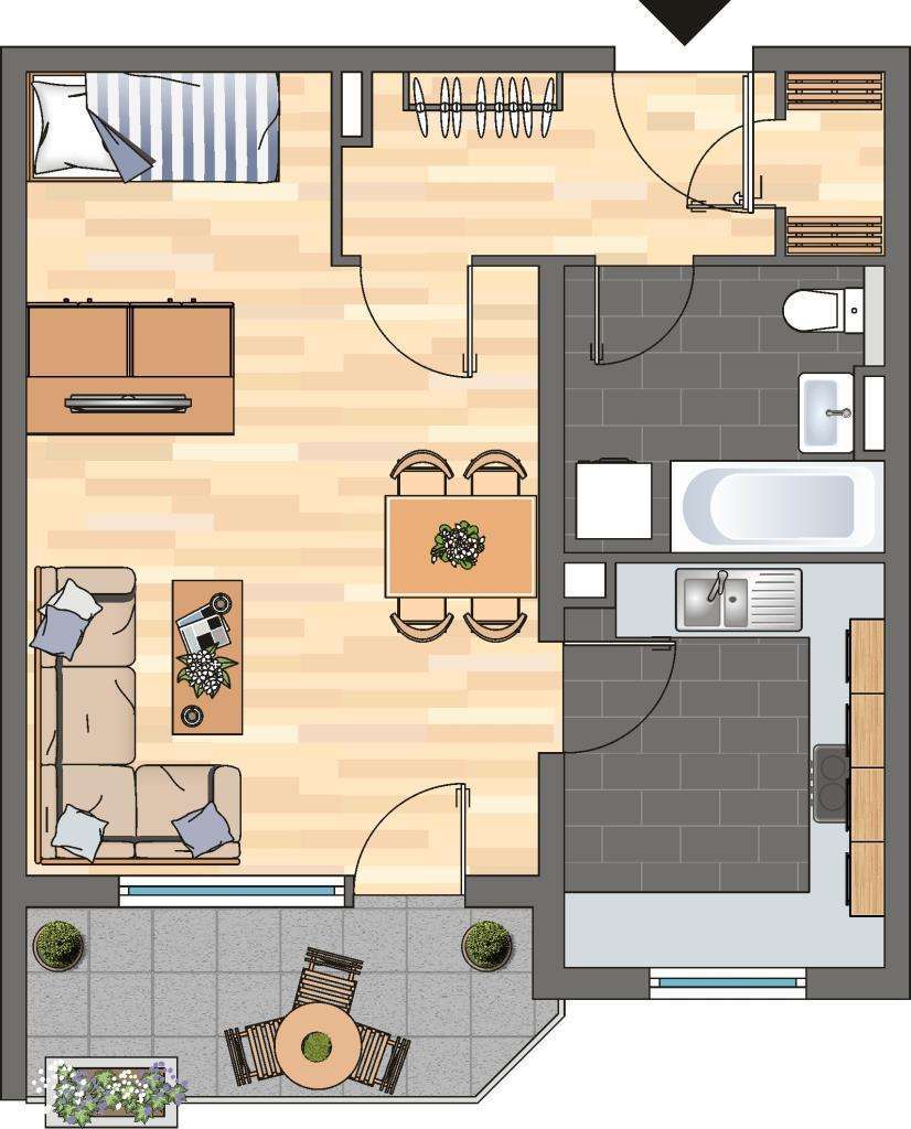 Wohnung zum Mieten in Kaiserslautern 409 € 42.77 m² 1 zimmer