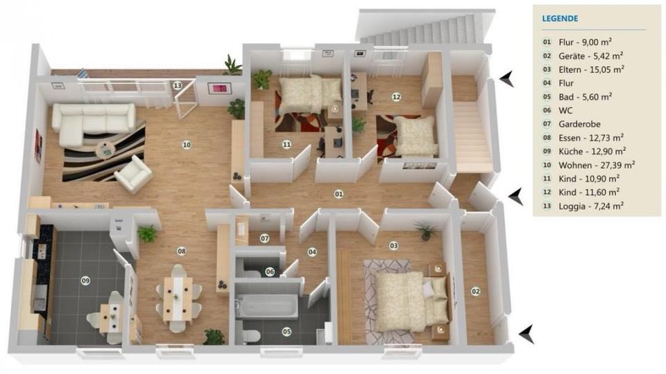 Erdgeschoßwohnung Wartenberg-Rohrbach Rohrbach - 5 Zimmer, 113 m&sup2;, 165.000&euro; | Angebot:25551730