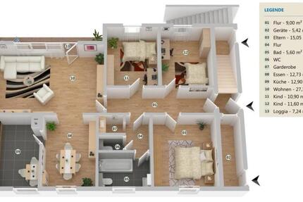 Wohnung Wartenberg-Rohrbach Rohrbach - 5 Zimmer, 113 m&sup2;, 165.000&euro; | Angebot:25551730