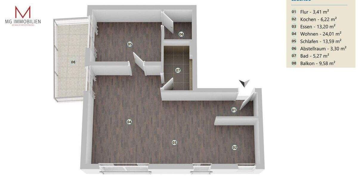 MG -Neubau: Energieeffiziente Eigentumswohnung mit Balkon und Stellplatz in Queidersbach 2 zimmer