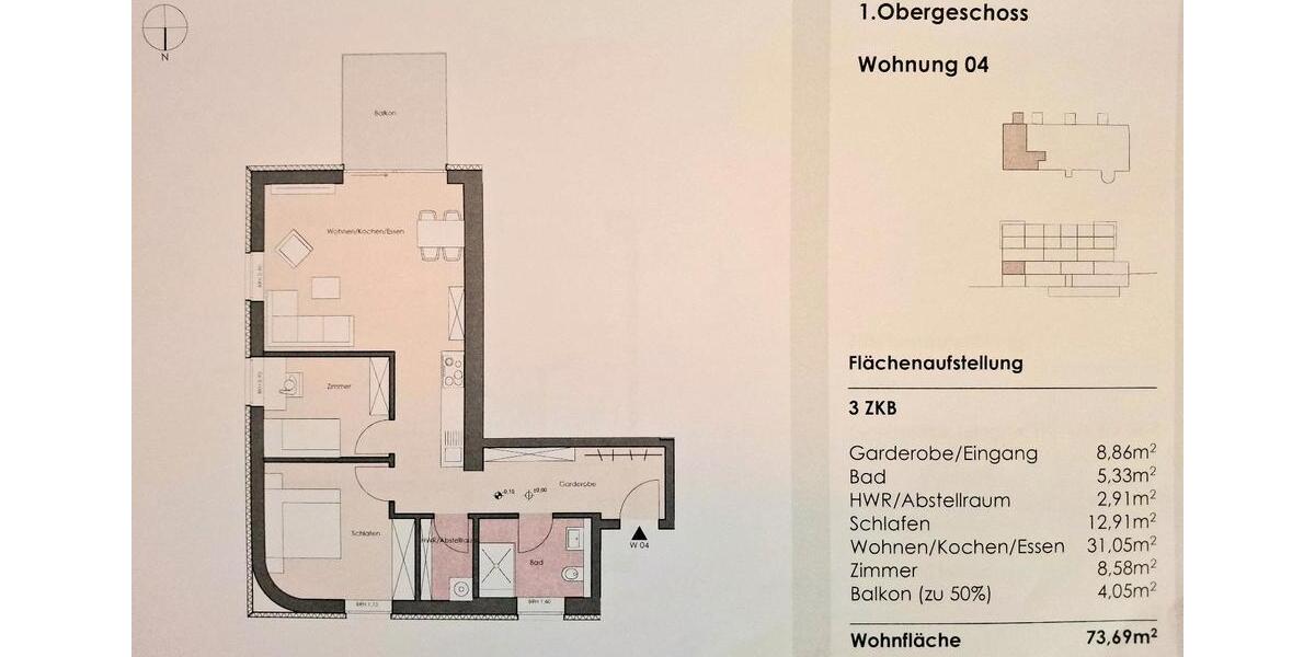 Erdgeschoßwohnung Kusel - 3 Zimmer, 75 m&sup2;, 274.500&euro; | Angebot:26763630