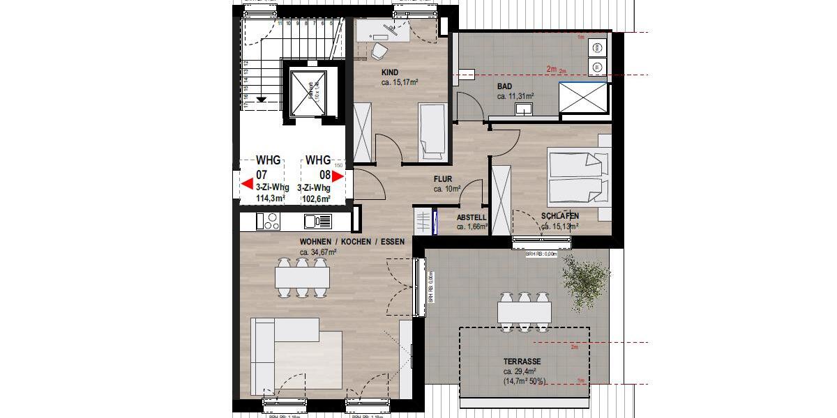 Dachgeschoßwohnung Neustadt an der Weinstraße Diedesfeld - 3 Zimmer, 103 m&sup2;, 1.694&euro; | Angebot:26163582