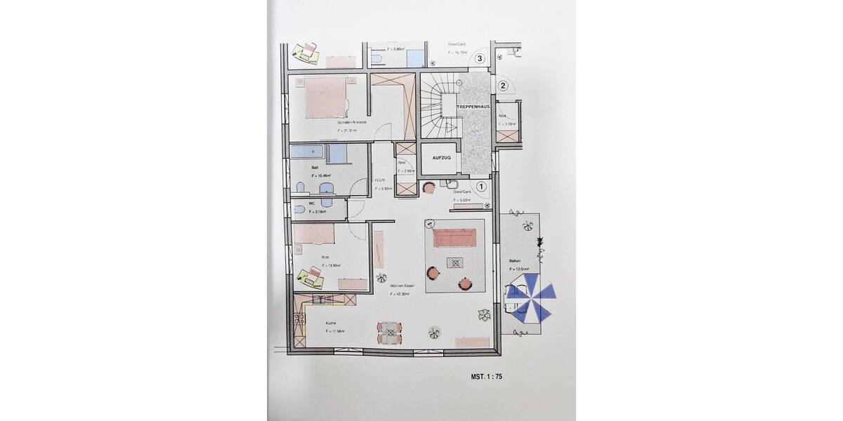 Etagenwohnung Kaiserslautern Siegelbach - 3 Zimmer, 120 m&sup2;, 559.000&euro; | Angebot:26841844